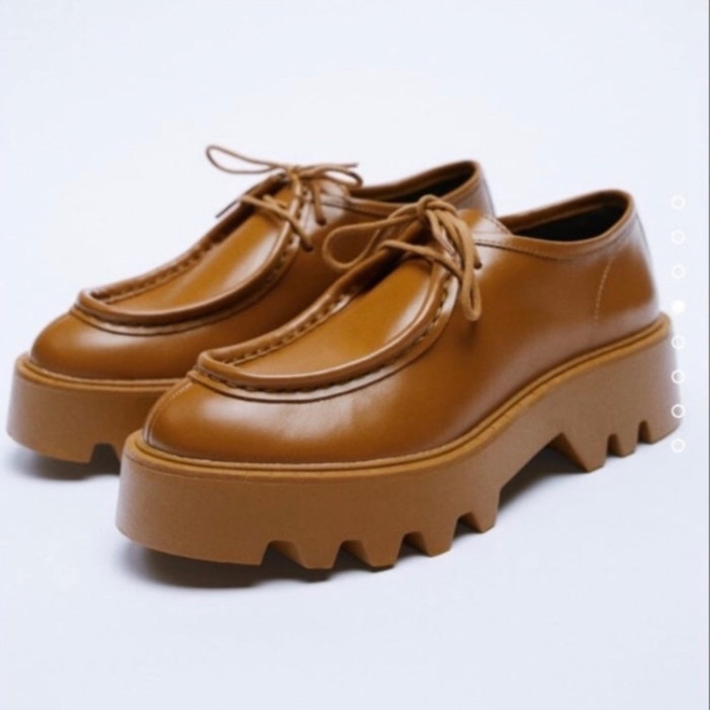 Brown ZARA platform loafers size 41 or 10
